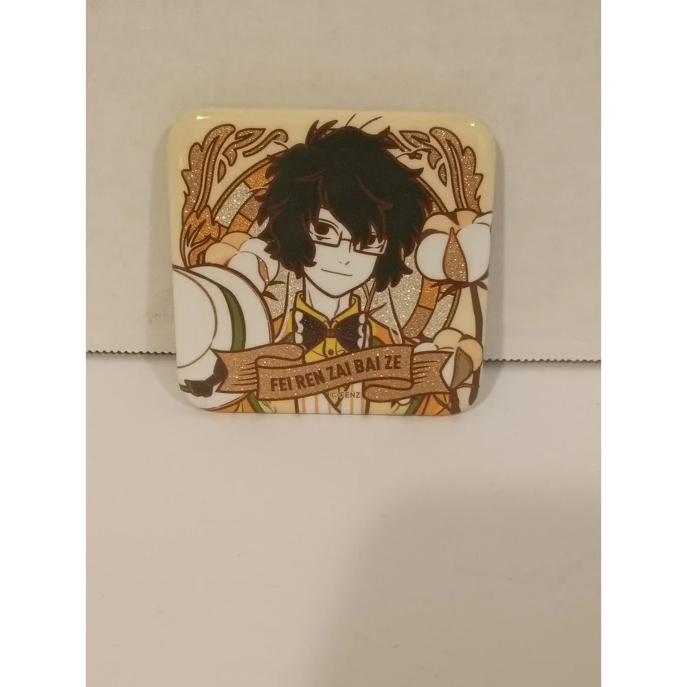 Fei Ren‎ Zai Bai Ze Square Pin Badge Anime Character Glitter Detail FENZ